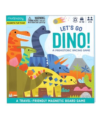 Mudpuppy Mudpuppy | Travel Game | Magnetic Board Game | Let's Go Dino | 4-10 year