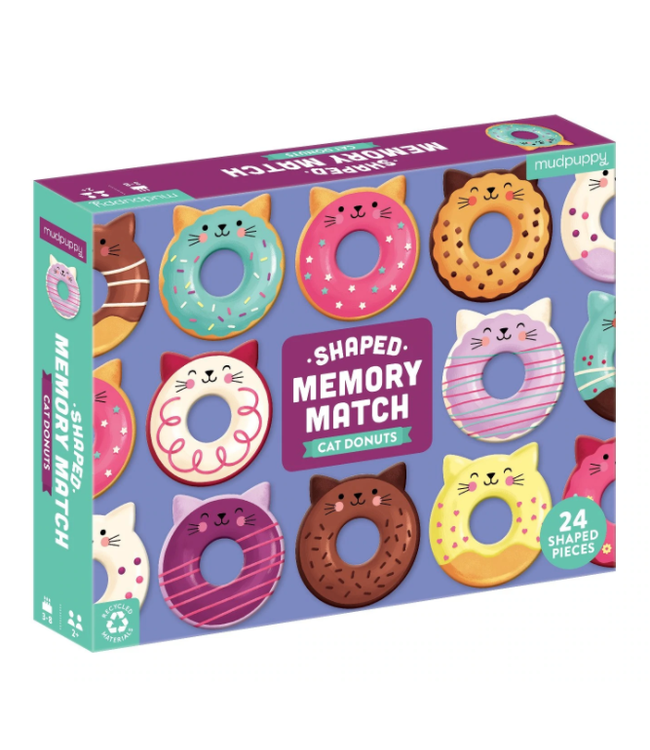 Mudpuppy | Shaped Memory Match | Cat Donuts | 24 pcs | 3+