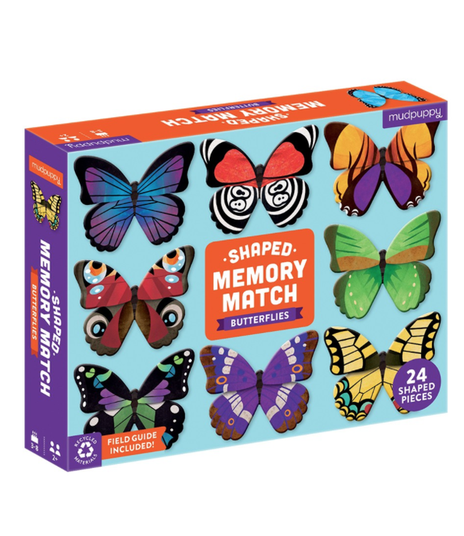 Mudpuppy | Shaped Memory Match | Butterflies | 24 pcs | 3+