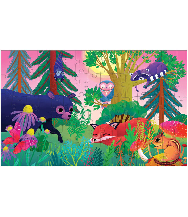 Mudpuppy | Lenticulair Puzzle | Forest Day & Night | 75 stukjes | 5+