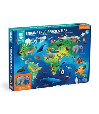 Mudpuppy Mudpuppy | Geography Puzzle | Endangered Species | 80 pieces | 5 - 9 year