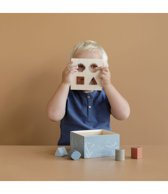 Little Dutch |  Houten Vormenstoof | Blauw | 13,7 cm | 1+