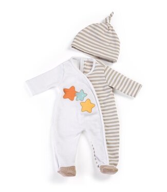 Miniland Miniland | Dress Your Baby | voor pop van 40 cm | Beige Pyjama | 3+