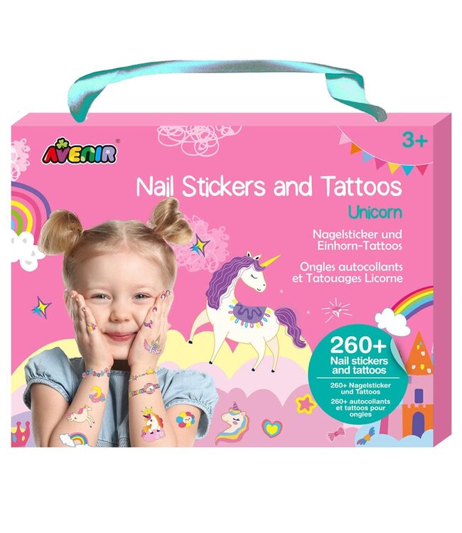 Avenir | Nail Stickers & Tattoos | Eenhoorn | circa 260 stickers | 3+