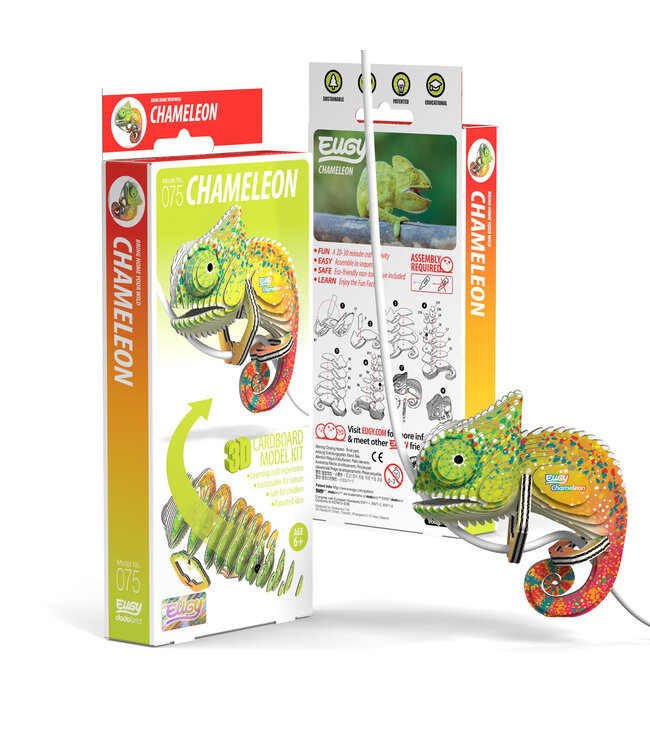 Eugy | 3D Cardboard Model Kit | Forest Life | Kameleon | 6+