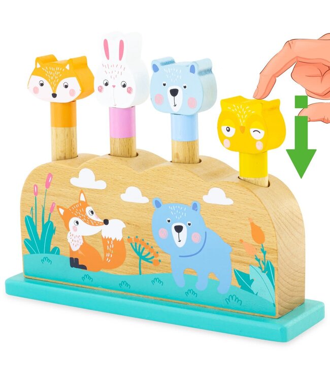 Ulysse | Houten Pop-up Toy | de Dieren | +18 mnd