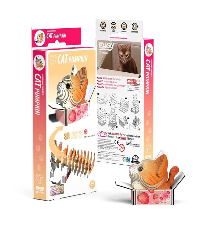 Eugy | 3D Cardboard Model Kit | Cats | Pumpkin | 6+