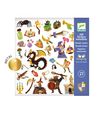 Djeco Djeco | Metallic Stickers | Middeleeuwse Fantasie | 160 stuks | 4+
