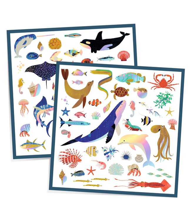 Djeco | Metallic Stickers | Ocean | 160 stuks | 4+