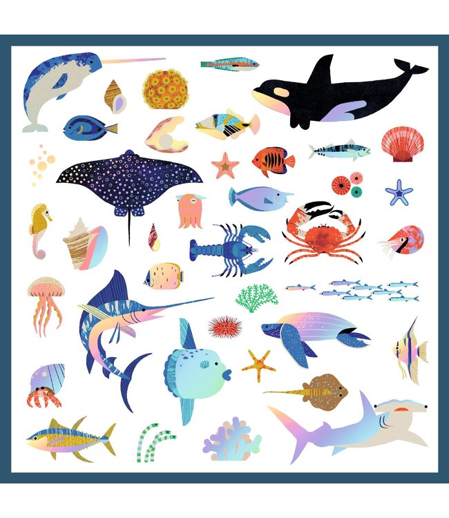 Djeco | Metallic Stickers | Ocean | 160 stuks | 4+