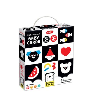 Banana Panda | Babykaarten met Hoog Contrast | Zwart Wit | 24 delig | + 0 mnd
