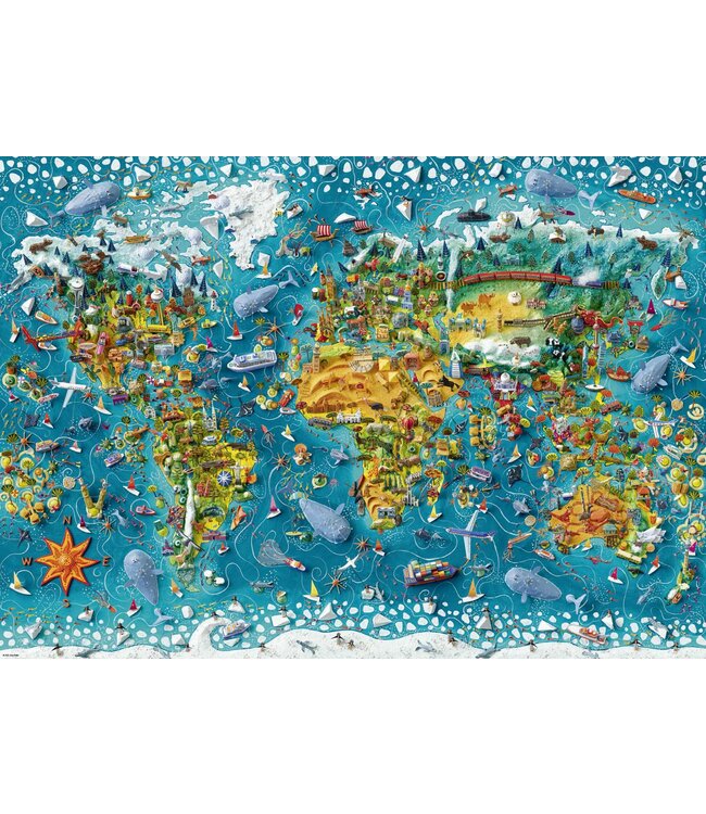 Heye | The World | Map Art | Miniature World | 96,6 x 68,6 cm | 2000 stukjes