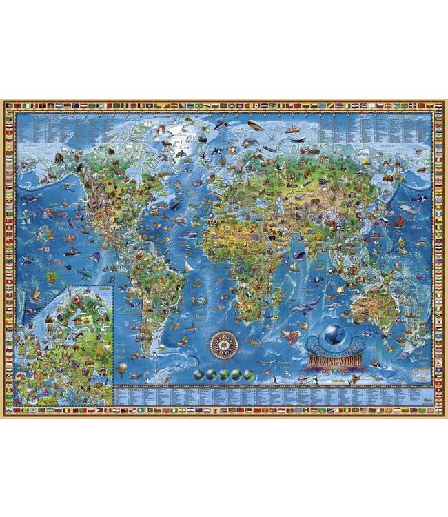 Heye | The World | Map Art | Amazing World | 96,6 x 68,6 cm | 2000 stukjes