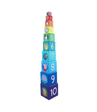 Barbo Toys | Peppa Pig | Stacking Cubes | 10 delig | 14 cm | 1+