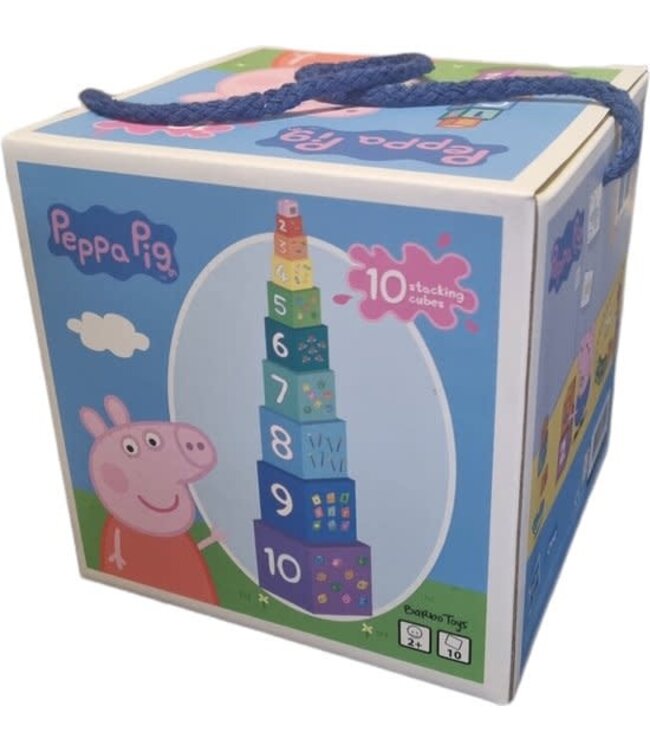 Barbo Toys | Peppa Pig | Stacking Cubes | 10 delig | 14 cm | 1+