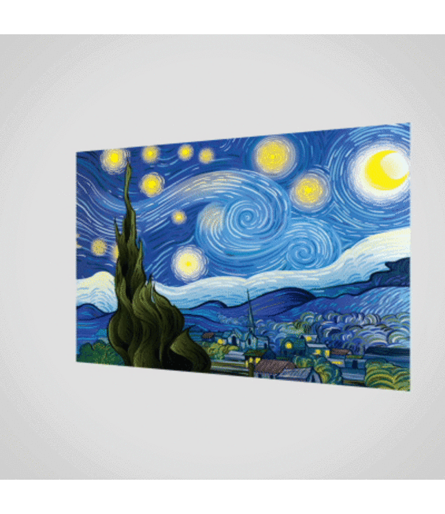 Orange Panda | Lenticulaire Kaart Bewegend | van Gogh | After the Starry Night