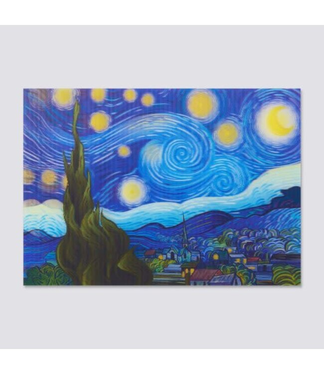 Orange Panda | Lenticulaire Kaart Bewegend | van Gogh | After the Starry Night