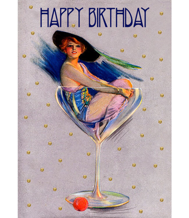 Madame Treacle | Glitterkaart | Happy Birthday | Cocktail