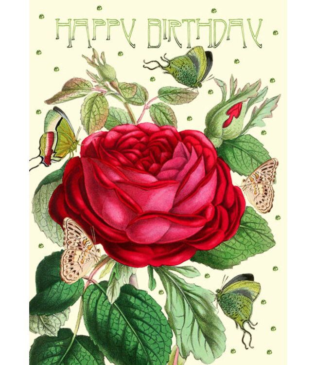 Madame Treacle | Glitterkaart | Happy Birthday | Rose