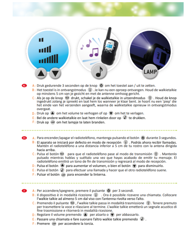 Buki | Walkie Talkie | 8 kanalen | 3 km bereik | 8+