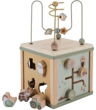 Little Dutch Little Dutch | Houten Activiteiten Kubus | Little Farm | 40 cm | +18 mnd