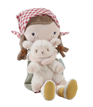 Little Dutch Little Dutch | Stoffen Knuffelpop | Boerin Rosa met Schaap | 35 cm | 1+