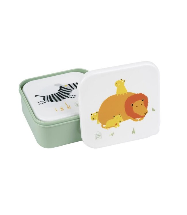 Petit Jour | Savanne | Set van 3 lunchboxen | 11,3 - 9,9 - 8,4 cm