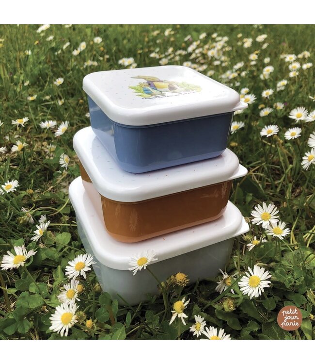 Petit Jour | Peter Rabbit | Set van 3 lunchboxen | 11,3 - 9,9 - 8,4 cm