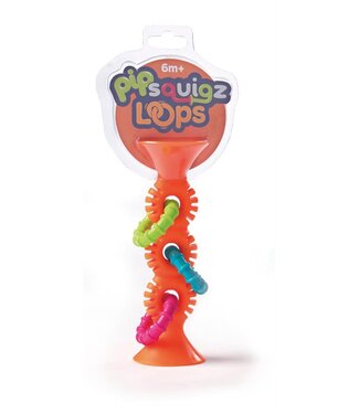 Fat Brain Toys | Pip Squigs Loops | Silicone Rammelaar | Oranje | 14,5 cm | + 6 mnd