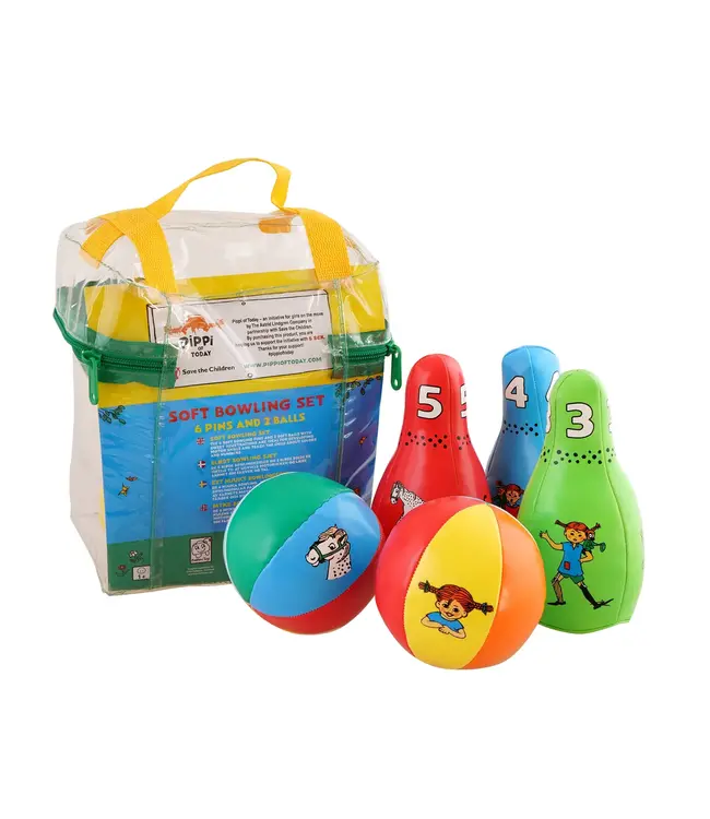 Barbo Toys | Zachte Bowlingset | Pippi Langstrømpe | 8 delig | 1+