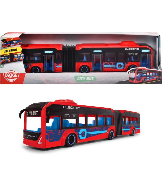 Dickie Toys | Autobus | Volvo Stadsbus | 40 cm | met Openslaande deuren en Stuurmechanisme | 3+