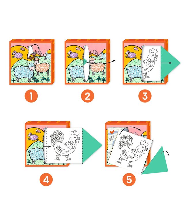 Djeco | Colouring Activity | Kleurverdeler | Boerderij | 3-6 jaar