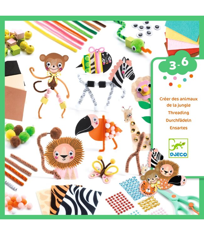 Djeco | Creativity Kit | Threading | Wild Animals | 3-6 jaar