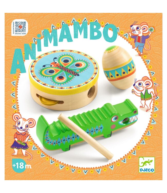 Djeco | Animambo | Percussieset | tamboerijn, maracas, guiro | +18 maanden