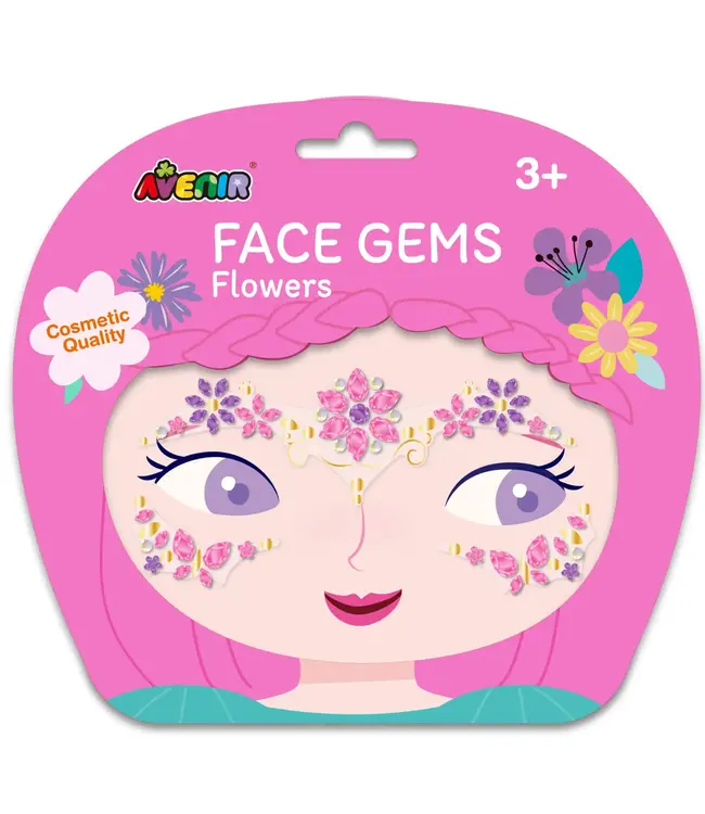 Avenir | Face Art | Zelfklevende Edelstenen | Cosmetische Kwaliteit | Flowers | 3+