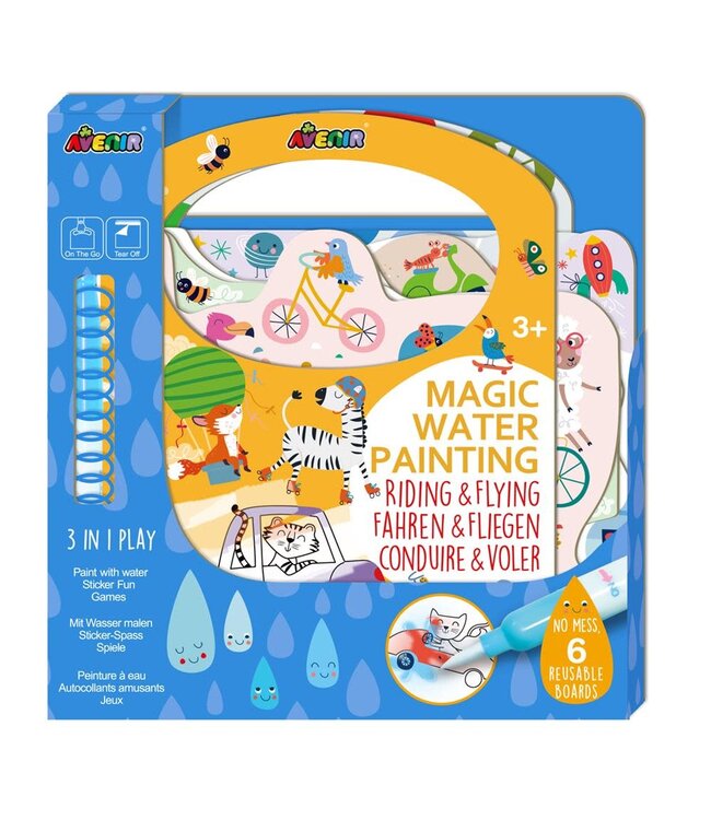 Avenir | Magic Water Painting | Riding & Flying | inclusief 93 Afneembare Stickers | 3+