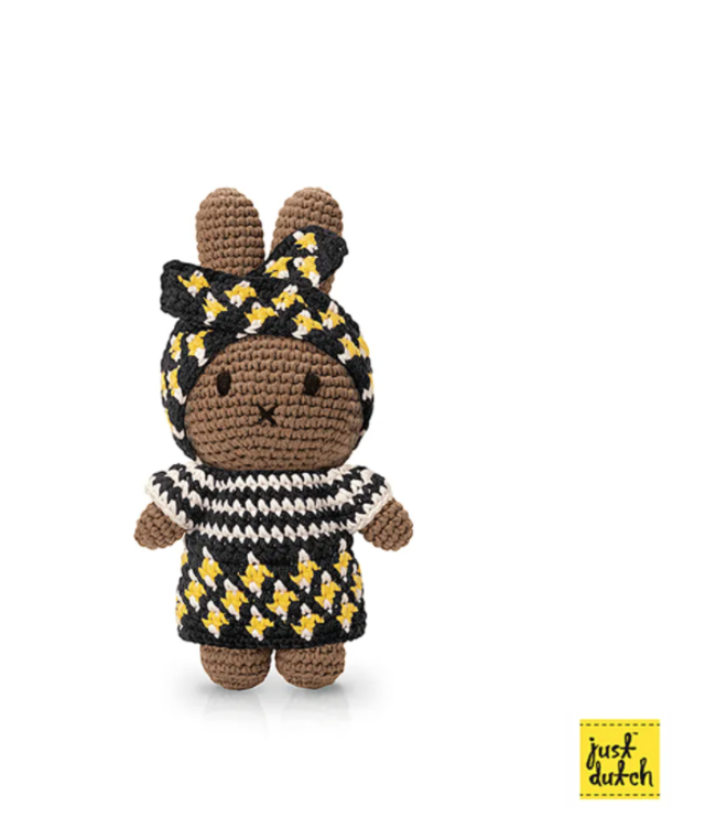 Gehaakte Knuffel | Melanie /Nina | Black Afro Outfit | 25 cm | 100 % Cotton | 0+