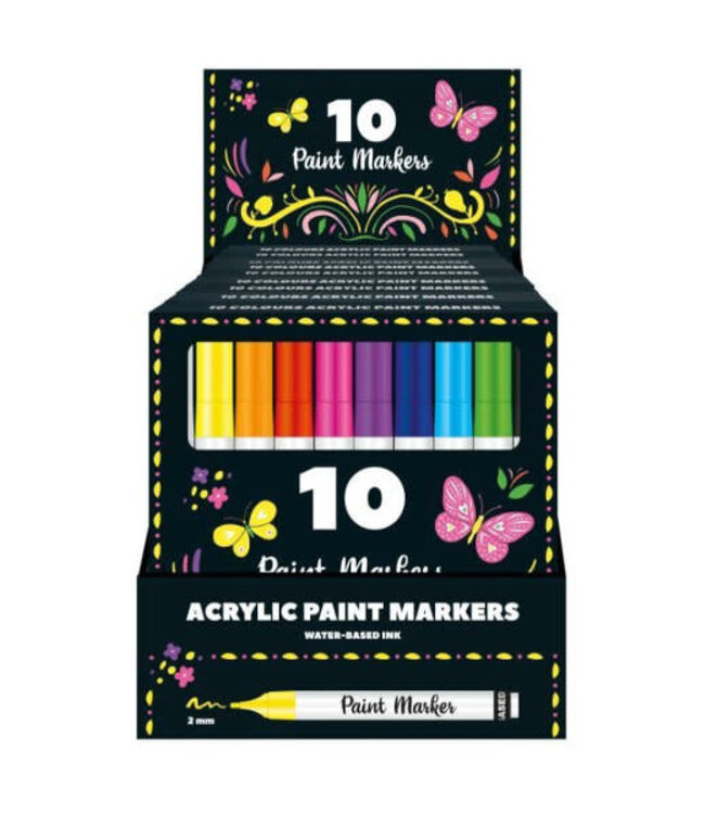 Interstat | 10 Acrylic Paint Markers | Water Based Ink | 3+