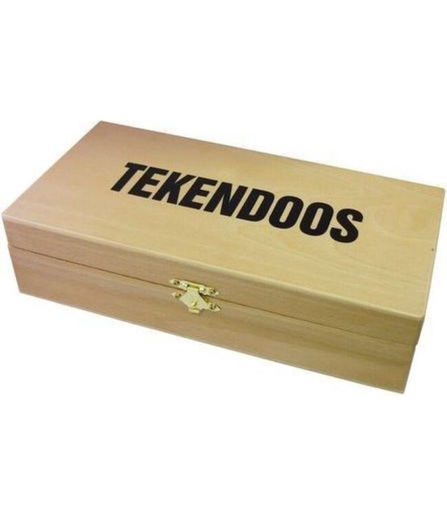 Houten Kist | Tekendoos | Tekenkist met vakindeling | 25 x 12,5 x 6,5 cm