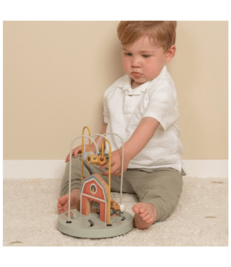 Little Dutch Little Dutch |  Little Farm | Houten Activiteitenspiraal |  ø 18 cm | H 24 cm | met 4 Zuignappen | 1+