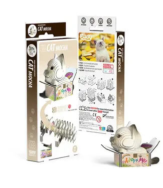 Eugy Eugy | 3D Cardboard Model Kit | Cats | Mocha | 6+