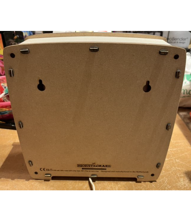 Houtlokael | Houten Lampje | Wissellamp | Luxe uitvoering | 23,5 x 9 x 23 cm | Inclusief bijpassende afbeelding