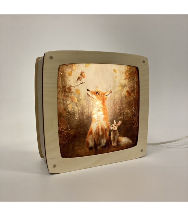 Houtlokael | Houten Lampje | Wissellamp | Luxe uitvoering | 23,5 x 9 x 23 cm | Inclusief bijpassende afbeelding