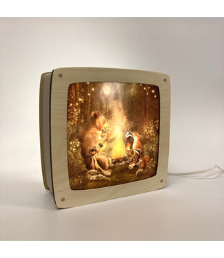 Houtlokael | Houten Lampje | Wissellamp | Luxe uitvoering | 23,5 x 9 x 23 cm | Inclusief bijpassende afbeelding