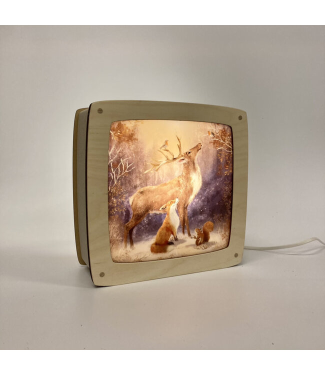 Houtlokael | Houten Lampje | Wissellamp | Luxe uitvoering | 23,5 x 9 x 23 cm | Inclusief bijpassende afbeelding