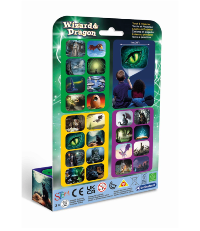 Brainstorm Toys | Zaklamp Projector | Torch & Projector | Wizard & Dragon | 3+