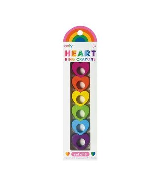 Ooly Ooly | Heart Ring Crayons | 6 delig | 3+