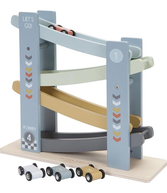 Little Dutch | Houten Rollerbaan | Cars | 10 x 28 x 28 cm | + 18 mnd