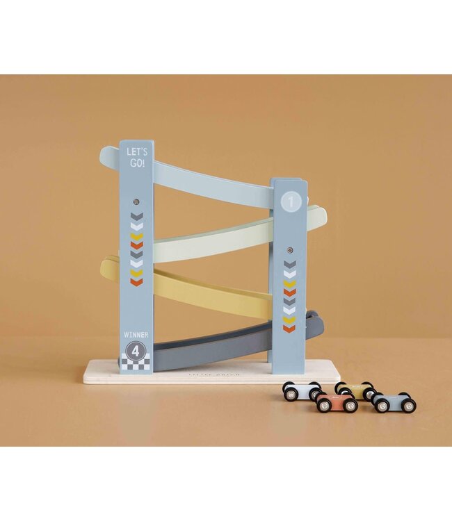 Little Dutch | Houten Rollerbaan | Cars | 10 x 28 x 28 cm | + 18 mnd