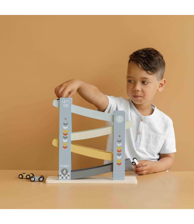 Little Dutch | Houten Rollerbaan | Cars | 10 x 28 x 28 cm | + 18 mnd